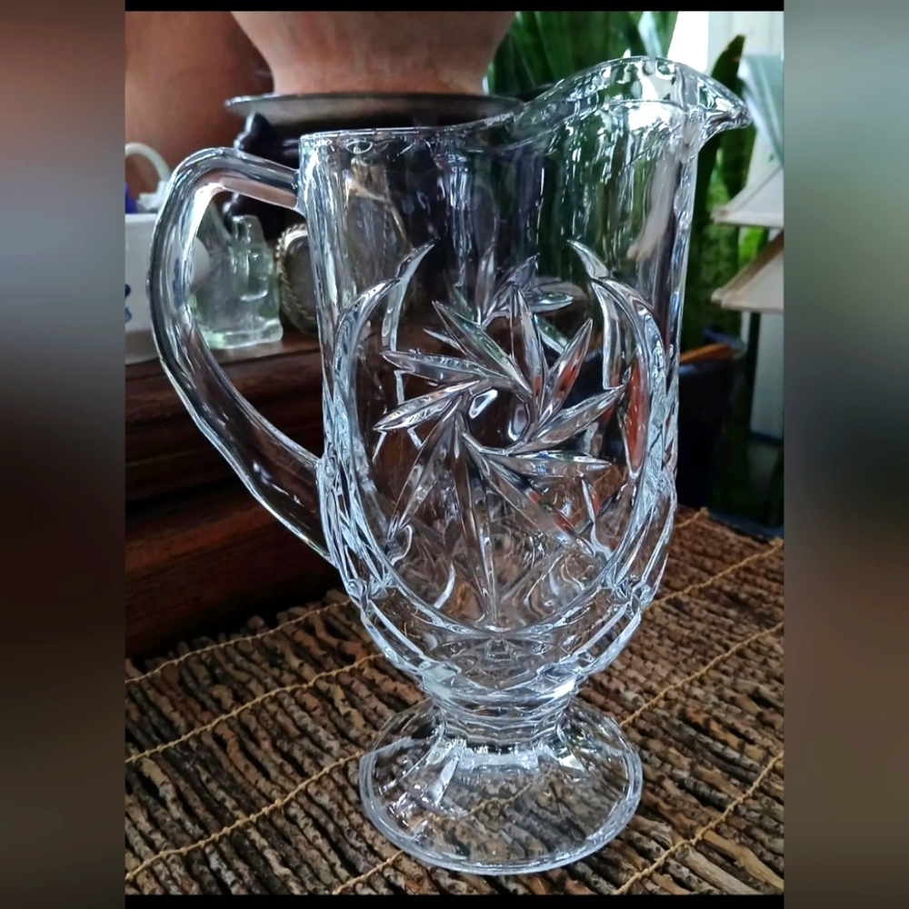 Clear Glass Water Pitcher Made in Poland very good condition